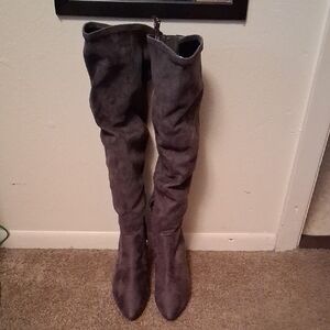Elegant Charcoal Over-the-Knee Women's Boots